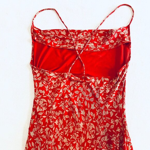 Diane von Furstenberg dress Women's 12 red silk slip dress spaghetti straps - Picture 9 of 10